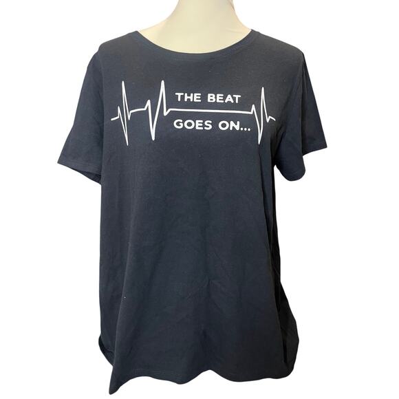 The Beat Goes On Black T-Shirt - Size XL - Picture 1 of 2